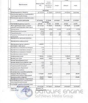 Отчет о доходах и расходах за 1 квартал 2019