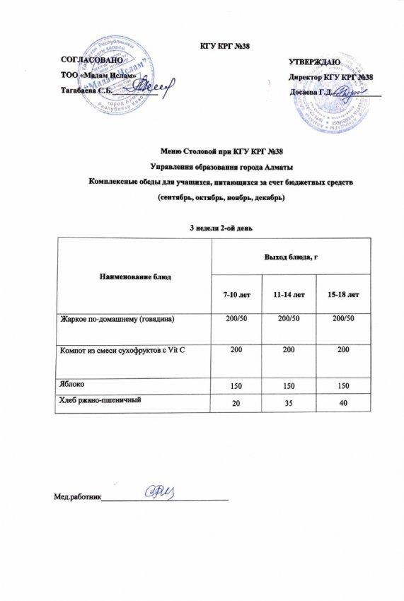 Ас мәзірі 3 апта 2 күн 08.11.2022 жыл